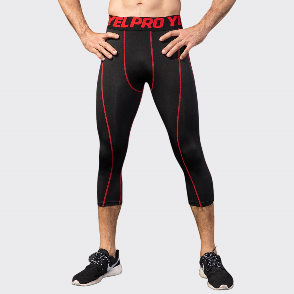 Sports Equipment Logos - Męskie legginsy kompresyjne do fitnessu, odzież